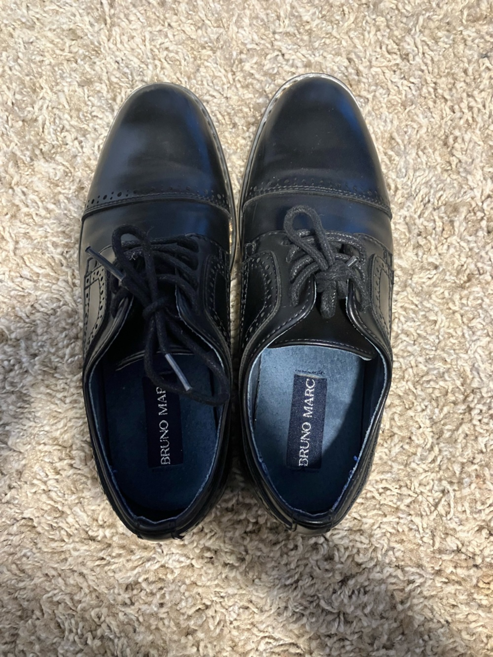 Bruno Marc Kids Black Lace-Up Dress Shoes